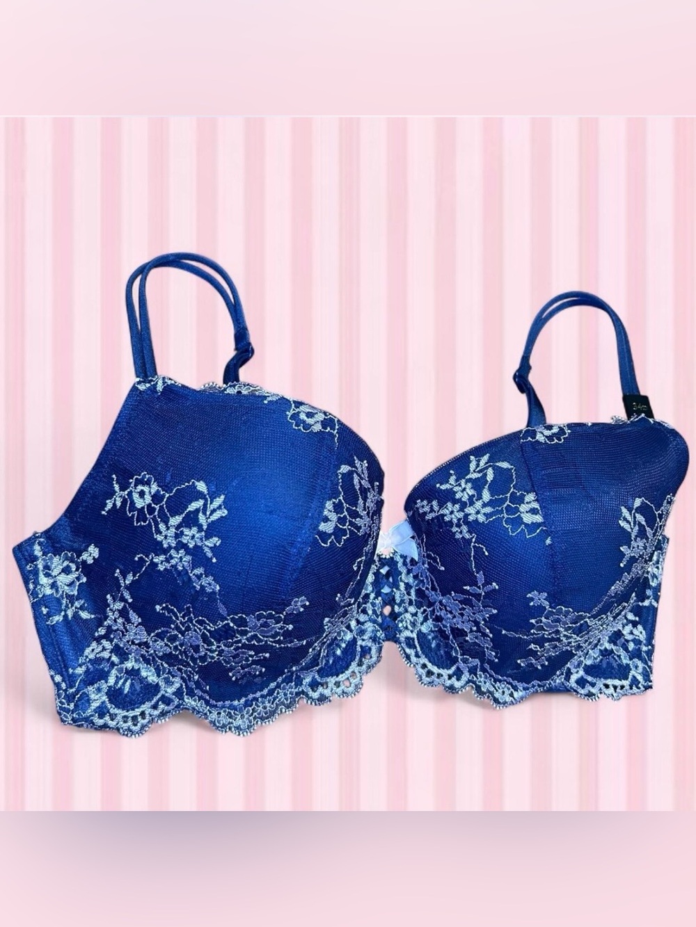 Victoria’s Secret Padded Demi Push Up Bra - Navy Blue 2012 NOS